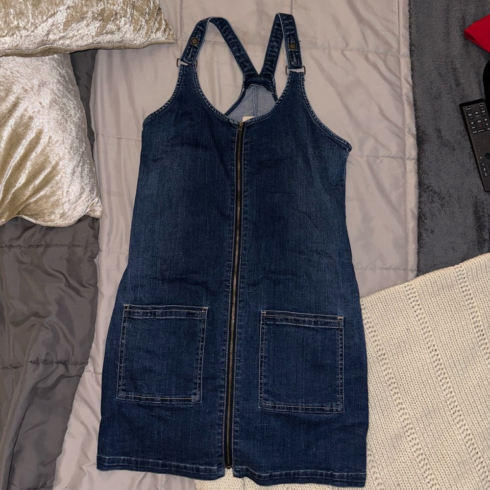 Hollister denim overall mini dress